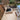 Paved patio area with a small pond in a residential garden