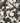 Close-up of black and white pebbles; Zebra Black and White Pebbles