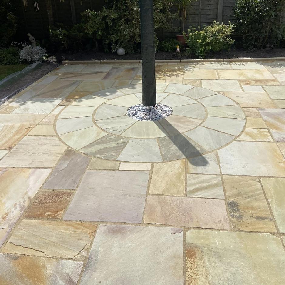 Golden Fossil Sandstone Paving Stone Zone And Landscaping Supplies